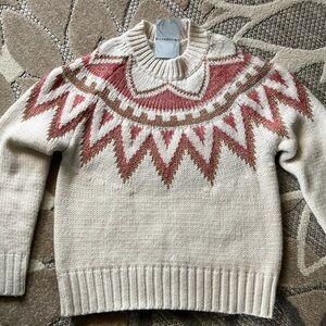 Silverflint Womens Sweater Size Small Fair Isle Metallic Knit